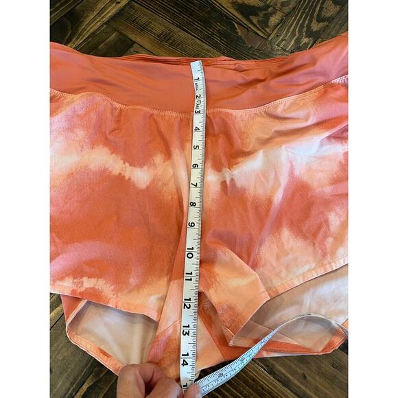 Nike DriFit Women Running Shorts XL Elastic Waist Comfy Colorful Orange Tie Dye - Picture 6 of 11